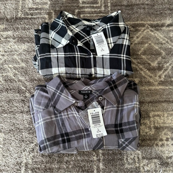 NWT Torrid Plaid Button Down Shirts Flannels 1X - Picture 1 of 9
